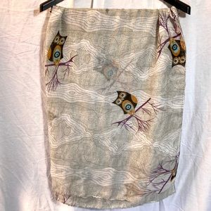 Semi-sheer Owl Scarf
